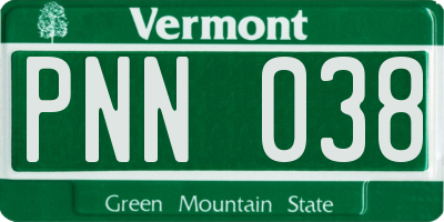 VT license plate PNN038
