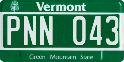VT license plate PNN043