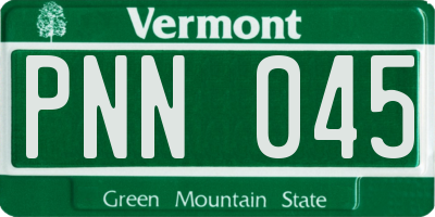 VT license plate PNN045