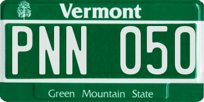 VT license plate PNN050