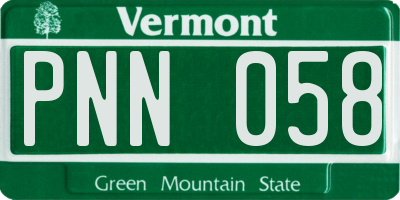 VT license plate PNN058