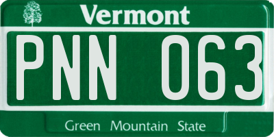 VT license plate PNN063