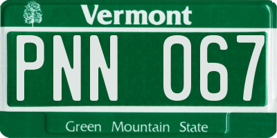 VT license plate PNN067