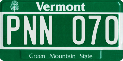 VT license plate PNN070