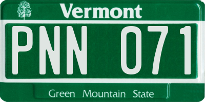 VT license plate PNN071