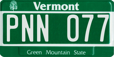 VT license plate PNN077