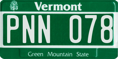 VT license plate PNN078