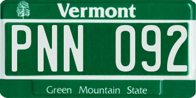 VT license plate PNN092
