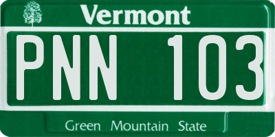 VT license plate PNN103