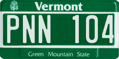 VT license plate PNN104