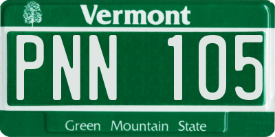VT license plate PNN105