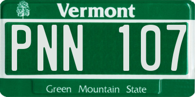VT license plate PNN107
