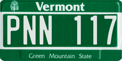 VT license plate PNN117