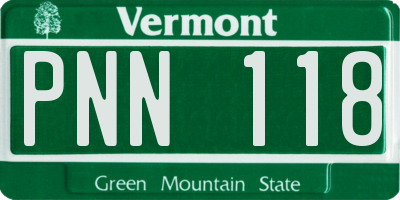 VT license plate PNN118