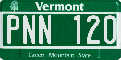 VT license plate PNN120