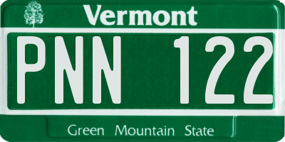 VT license plate PNN122