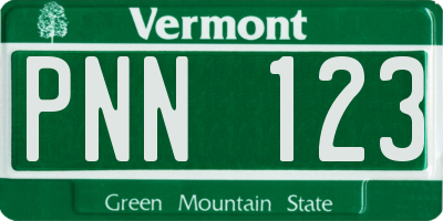VT license plate PNN123