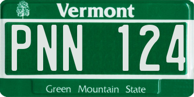 VT license plate PNN124