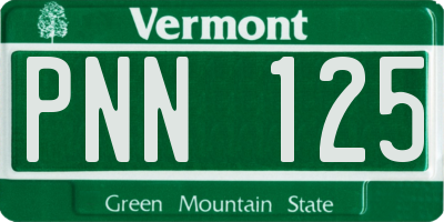 VT license plate PNN125