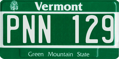 VT license plate PNN129