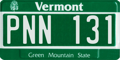 VT license plate PNN131