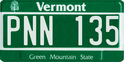 VT license plate PNN135