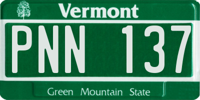 VT license plate PNN137