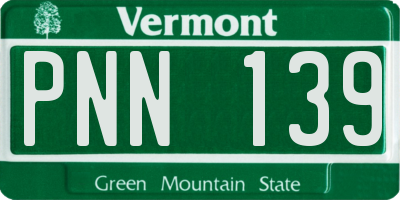 VT license plate PNN139