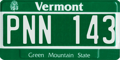 VT license plate PNN143
