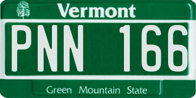 VT license plate PNN166