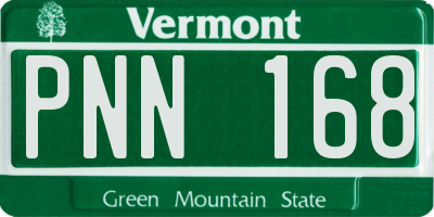 VT license plate PNN168