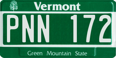 VT license plate PNN172