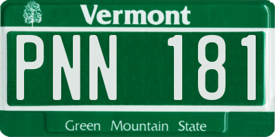 VT license plate PNN181