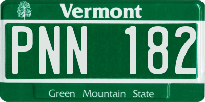 VT license plate PNN182