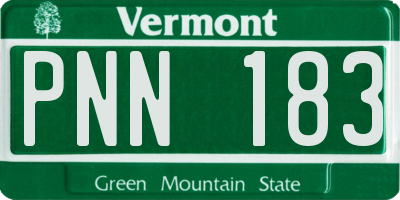 VT license plate PNN183