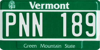 VT license plate PNN189