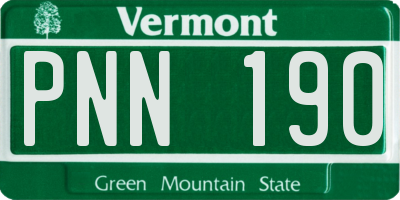 VT license plate PNN190