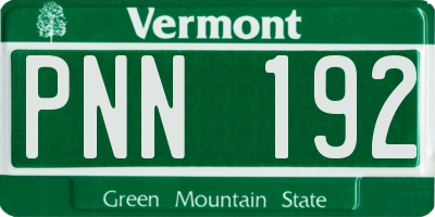 VT license plate PNN192