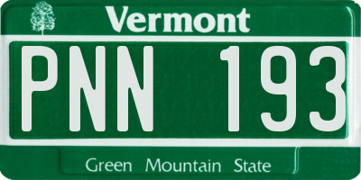VT license plate PNN193
