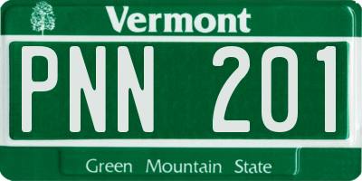VT license plate PNN201