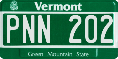 VT license plate PNN202