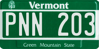 VT license plate PNN203