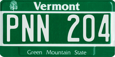 VT license plate PNN204