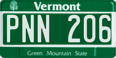 VT license plate PNN206