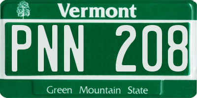 VT license plate PNN208