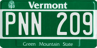 VT license plate PNN209