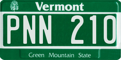 VT license plate PNN210