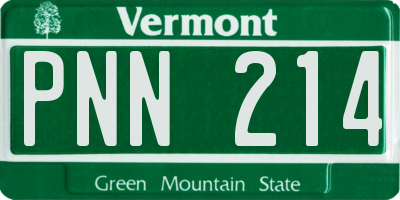 VT license plate PNN214