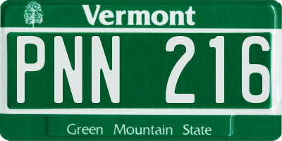 VT license plate PNN216