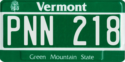 VT license plate PNN218